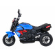 Rychlá turistická motorka na baterie pro děti Modrá + Audio + Světla + Eko kůže