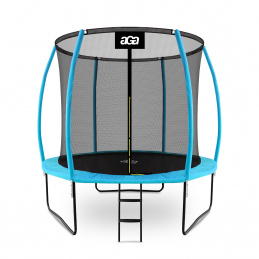 Aga SPORT EXCLUSIVE Trampolína 250 cm Světle modrá + ochranná síť + žebřík