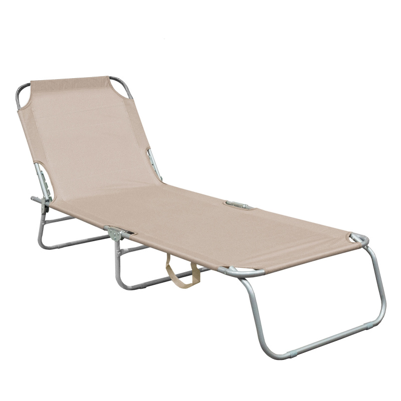 Aga Zahradní polohovací lehátko Béžové