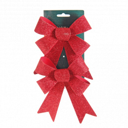 Brokátové ozdobné mašličky červené na svátky