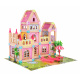 Dřevěný princeznovský dům z lega 183 el. pro děti 3+ Stavebnice + 2 figurky princezen + příslušenství