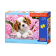 CASTORLAND Puzzle 180 dílků - Štěně v růžových květinách