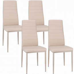 Židle VERUM ekokůže béžová - 4 kusy