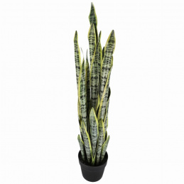Umělá zelená rostlina Sansevieria v květináči - 85 cm