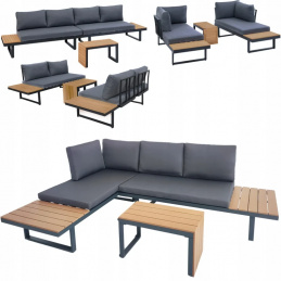 Modulární sada zahradního nábytku - 2 pohovky, stůl