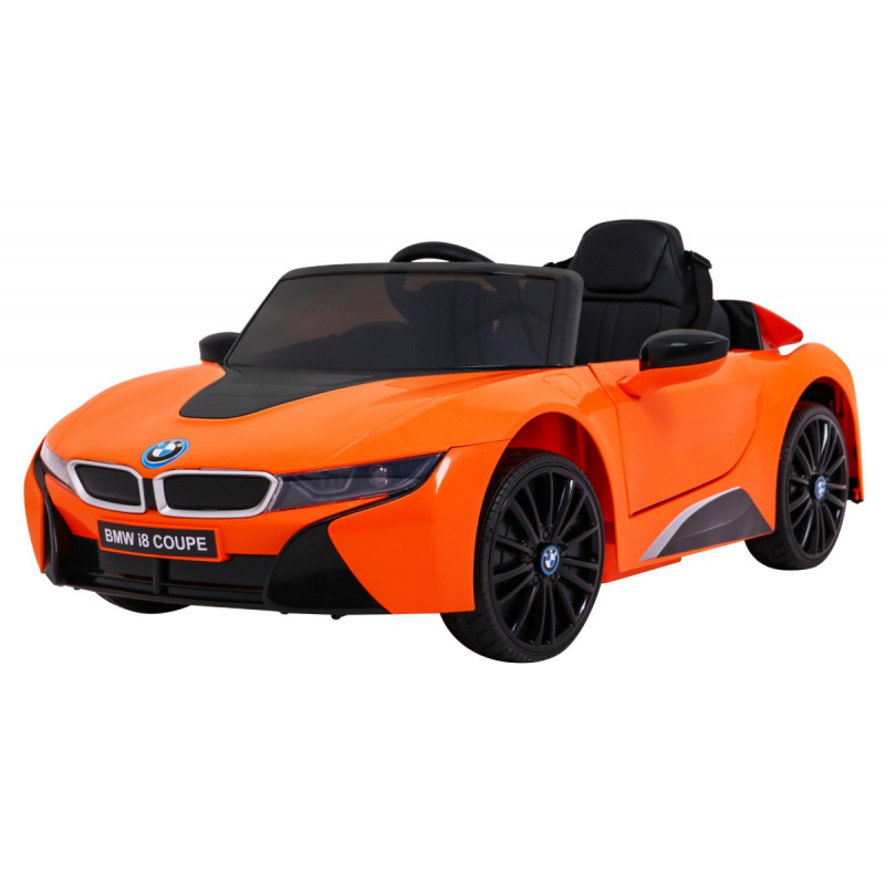 BMW I8 Lift Battery Car Orange + Dálkové ovládání + Pomalý start + 3-Pkt pásy + MP3 USB + LED dioda
