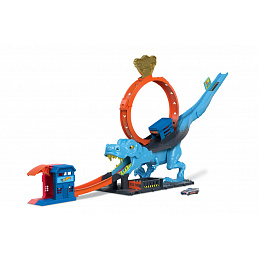Hot Wheels City HKX42 Smyčka se žravým T-Rexem