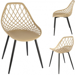 Plastová židle ARANDA v béžové barvě s černými nohami