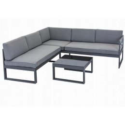 Zahradní nábytek - rohová sedačka s funkcí lehátka, stůl