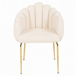 Čalouněná židle FOGIA bouclé elegance - bílá