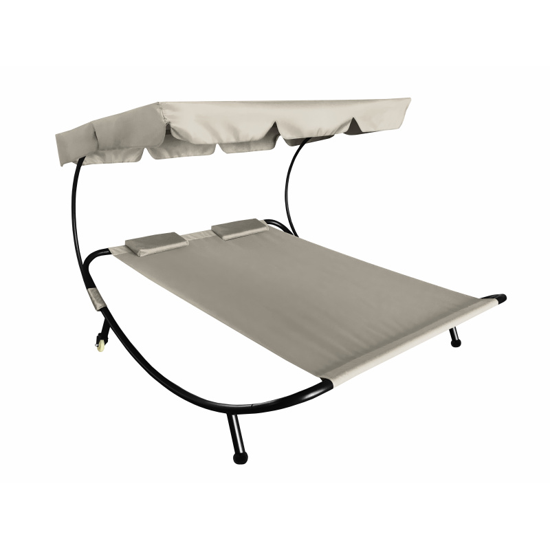 Aga Zahradní lehátko pro dvě osoby se stříškou Béžové