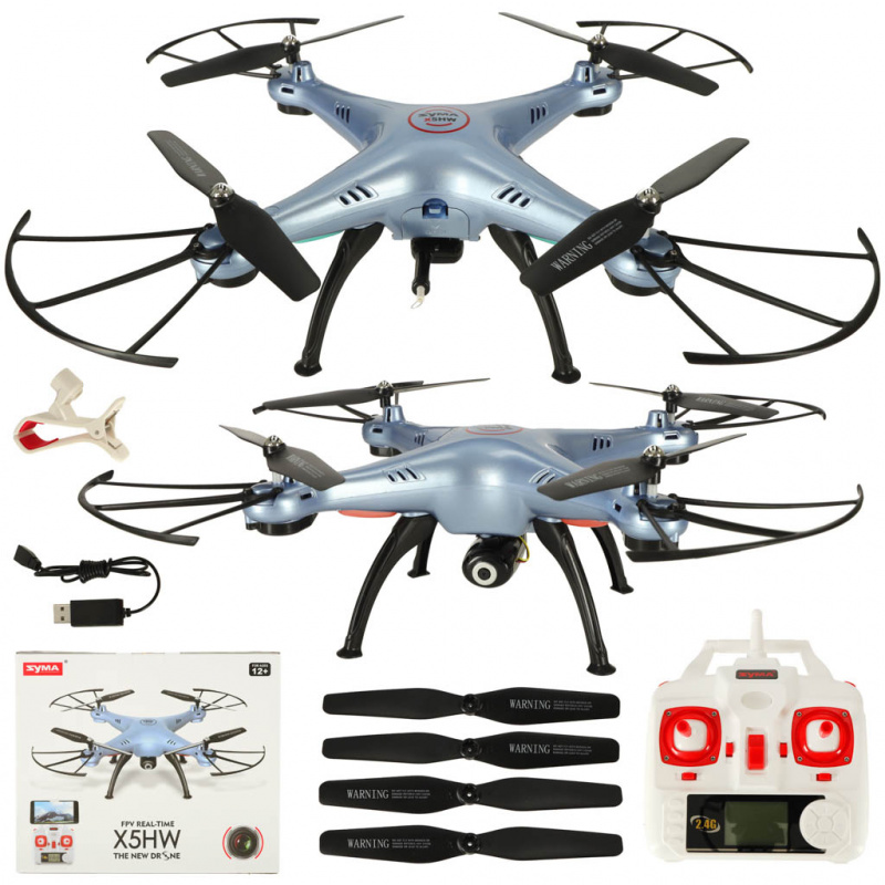 SYMA X5HW 2,4GHz RC Dron Wi-Fi Kamera Modrá