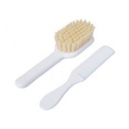 Dětský kartáč a hřeben na vlasy 0m+ POUPY Bílý