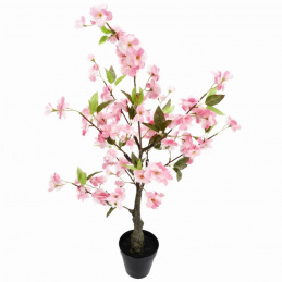 Umělá rostlina Třešňový strom v květináči růžový - 80 cm