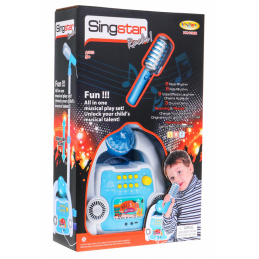 Multifunkční karaoke set pro děti 5+ Mikrofon + stativ + zesilovač Zvuky Světla