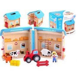 Dřevěná skládací zvířátka na statku ZA3723