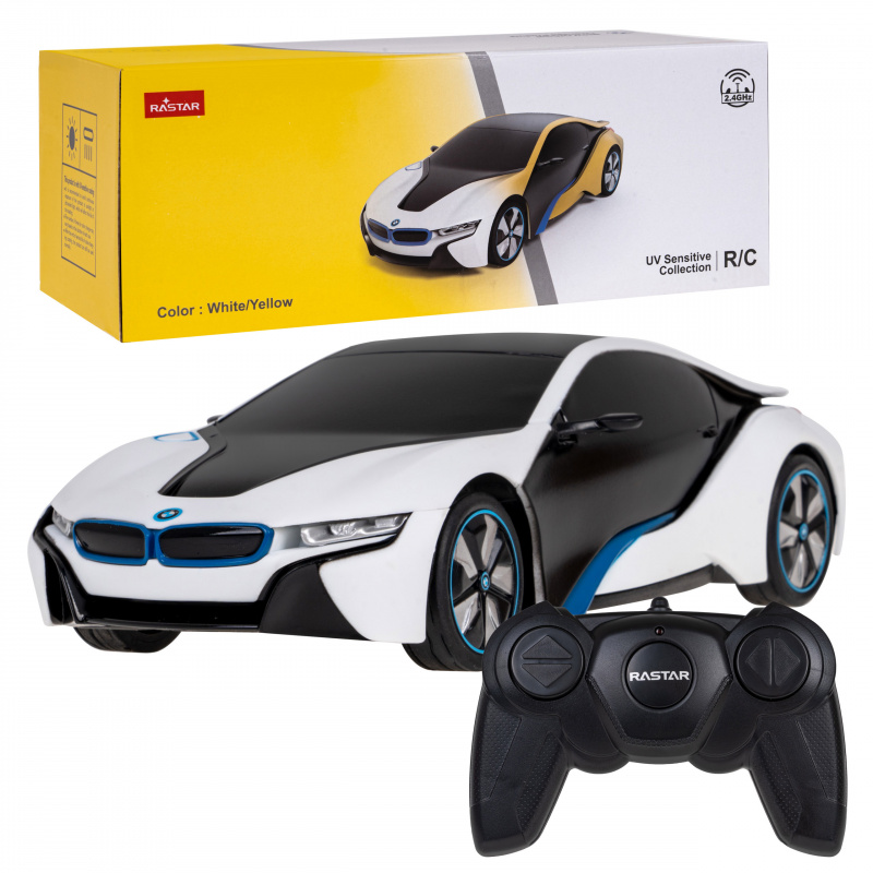 Model BMW i8 RASTAR 1:24 Variabilní barva karoserie + LED světla + dálkové ovládání 2,4 GHz