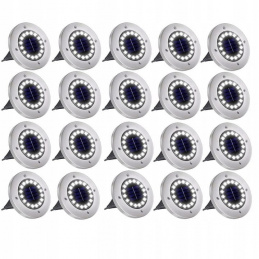 Solární disková lampa 16 LED - 20 kusů