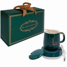 Dárková sada - hrnek, lžička, elektrický ohřívač na hrnek