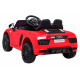 Audi R8 na baterie pro děti Červená + Dálkové ovládání + EVA + Pomalý start + MP3 LED