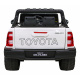 Toyota Hilux baterie pro děti Bílá + pohon 4x4 + dálkové ovládání + 2 nosiče zavazadel + rádio MP3 + LED dioda