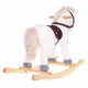 Houpací jednorožec Houpací kůň pro děti 24m+ Bílá + zvuky + dřevěná rukojeť + pohodlné sedátko + dřevěné ližiny