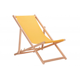 Aga Dřevěné skládací lehátko Žluté