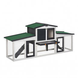 Aga Dřevěná králíkárna s výběhem 204x45x80 cm