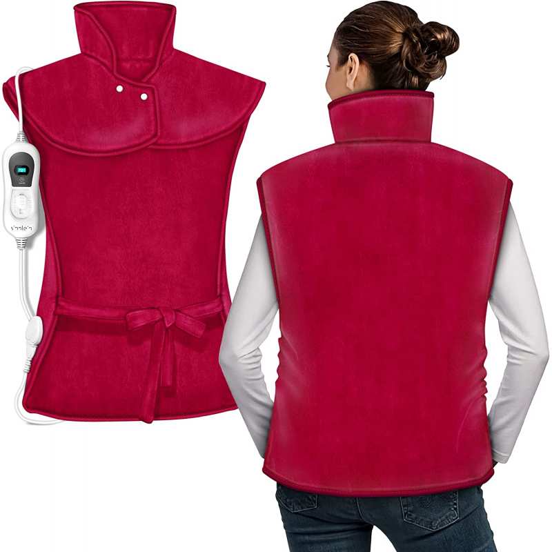 Tresko Elektrická vyhřívací dečka na záda a krk Tmavě červená