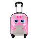 Dětský cestovní kufr na kolečkách kočka růžová