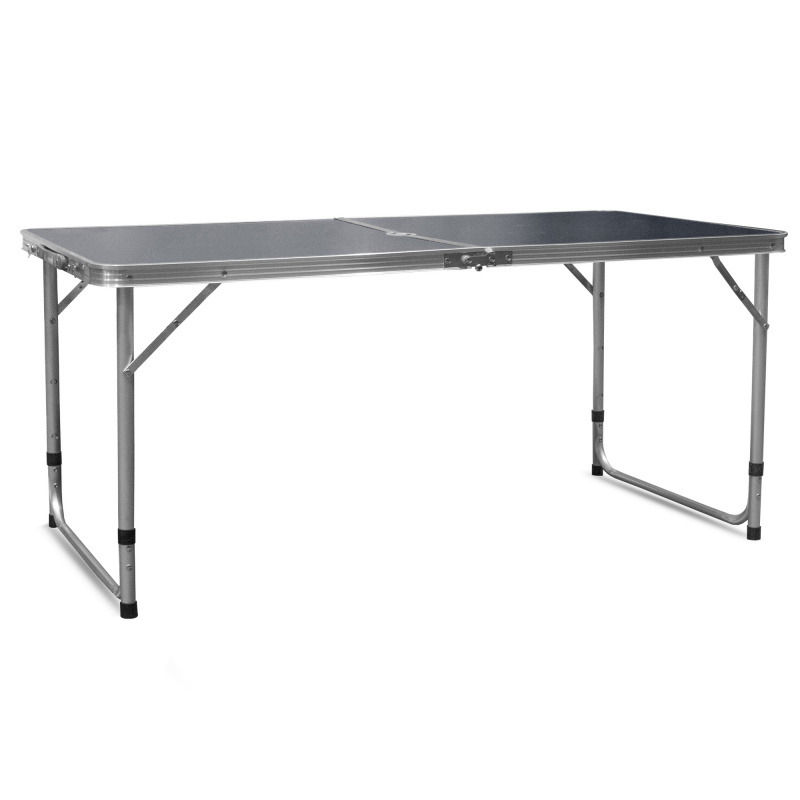 Aga Skládací kempingový stolek 120x60x54/60/70 cm Šedý