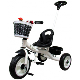 Tříkolka T8 bílá s rukojetí Kola EVA Odrážedlo