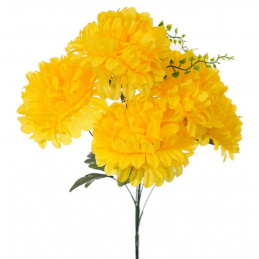 Kytice umělých květin žluté Chryzantémy - 52 cm