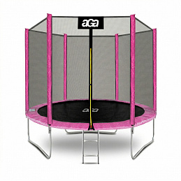 Aga SPORT TOP Trampolína 250 cm Růžová + ochranná síť + žebřík
