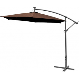 Aga Zahradní slunečník konzolový EXCLUSIV LED 300 cm Coffee