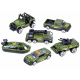 Kovová autíčka Military 6dílná sada ZA3505