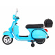 Vespa elektrická koloběžka pro děti Modrá + pomocná kolečka + audio + eko kůže + EVA + pomalý start