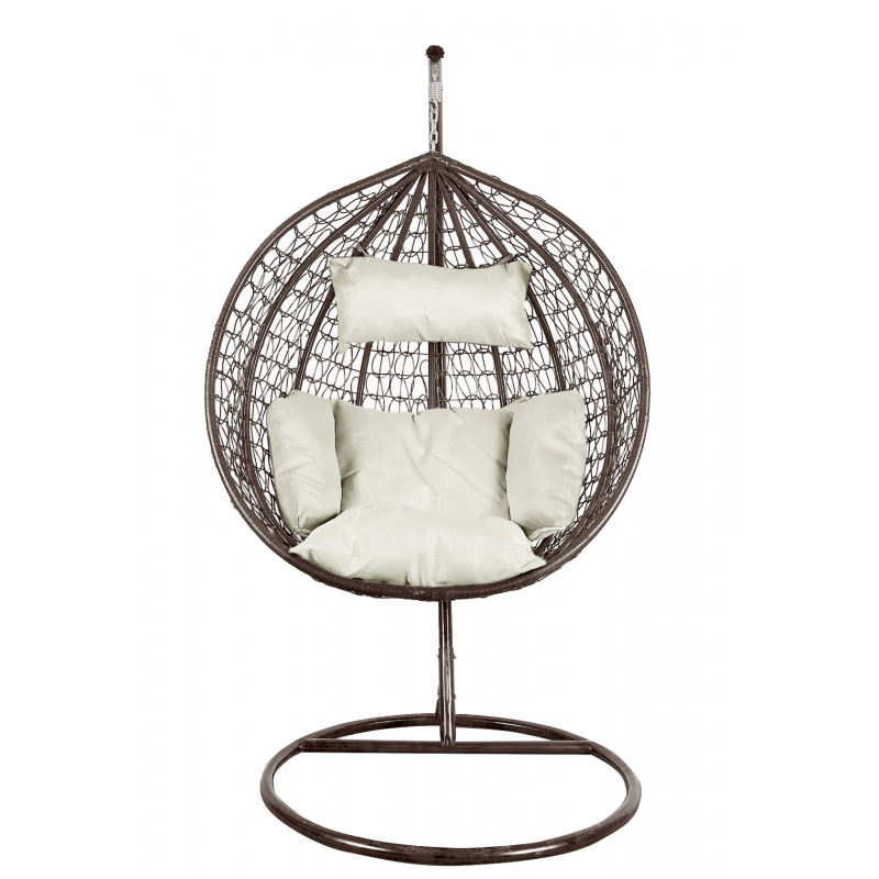 Aga Závěsné křeslo ORTA Hnědé/Béžové