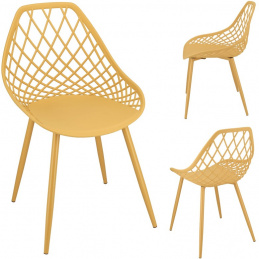 Plastová židle ARANDA v hořčicové barvě s hořčicí