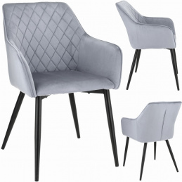 Židle APIS šedá čalouněná sametová