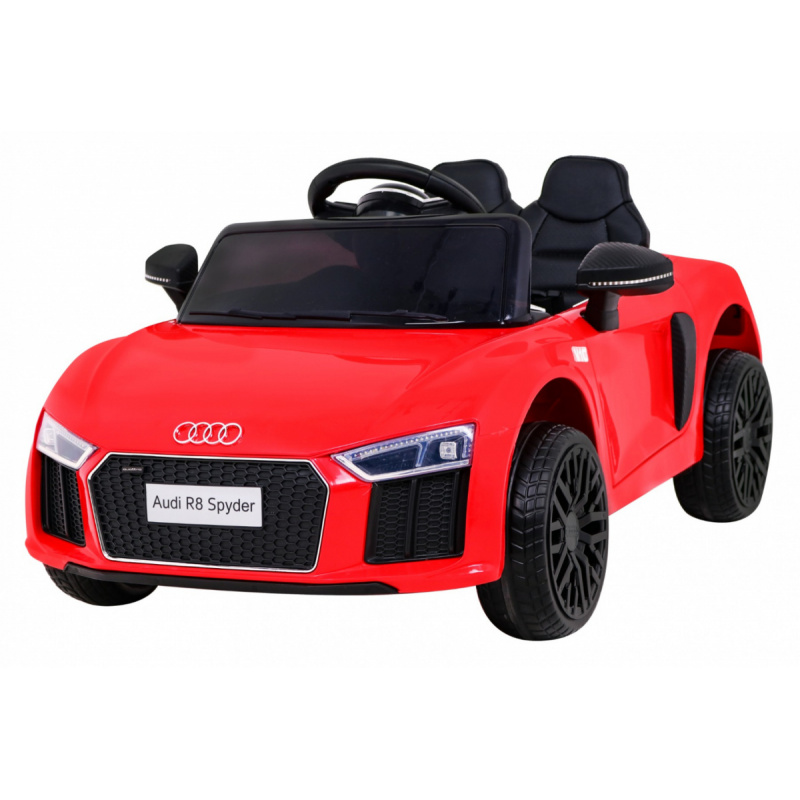 Audi R8 na baterie pro děti Červená + Dálkové ovládání + EVA + Pomalý start + MP3 LED