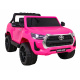 Toyota Hilux na baterie pro děti Růžová + pohon 4x4 + dálkové ovládání + 2 nosiče zavazadel + rádio MP3 + LED dioda