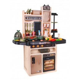 Stylová kuchyně pro děti 3+ Vodovodní kohoutek + Interaktivní hořák s párou + Audio panel 65 el.