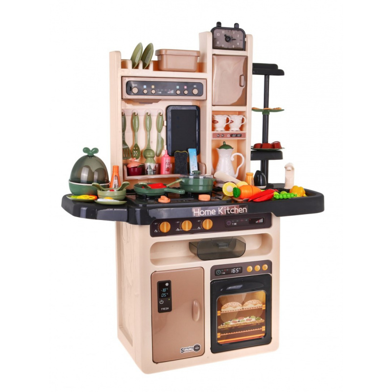 Stylová kuchyně pro děti 3+ Vodovodní kohoutek + Interaktivní hořák s párou + Audio panel 65 el.