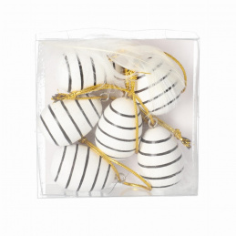 Dřevěná dekorace k zavěšení vejce 6 ks