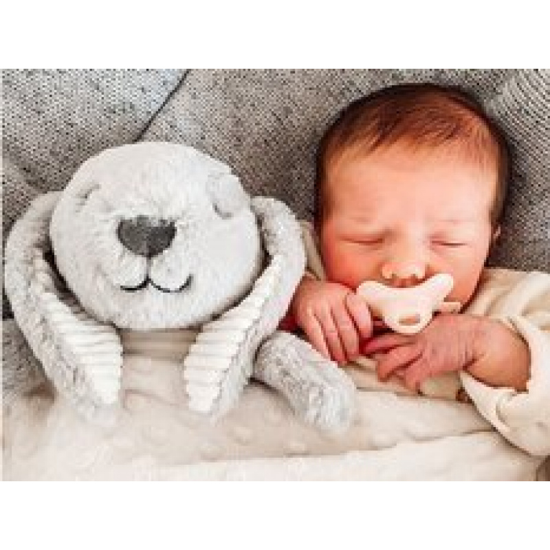 FLOW AMSTERDAM Uklidňující plyšový králíček Milo 0m+ Šedý