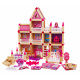 Dřevěné stavebnice pro děti 3+ Růžová MEGA sada 268 el. Zámek pro princezny