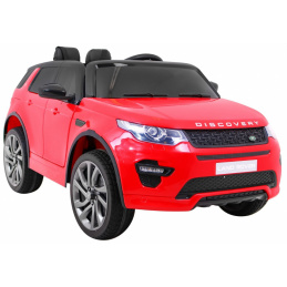 Dětský Land Rover Discovery Red + Dálkové ovládání + 5 ks popruhů + Nastavení sedadla + EVA + MP3 LED