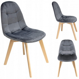 Čalouněná velurová židle COLIN šedá