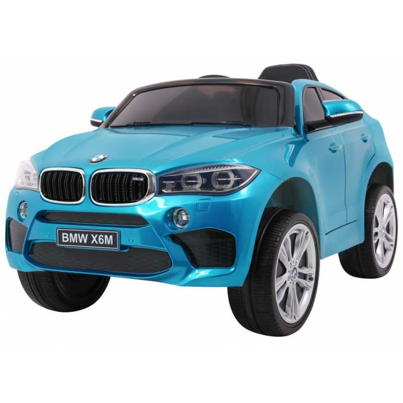 BMW X6M Elektrické dětské auto Modrá barva + dálkové ovládání + EVA + pomalý start + audio + LED dioda